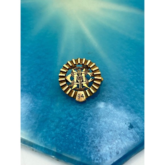 14 karat Antique Victorian Monogram class 94 Brooch , Cloak / Sash Pin - Picture 2 of 12